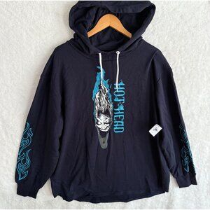 NEW NWT Disney Hoodie‎ Adult Large L Blue Hercules Hades Hot Head Pullover Parks